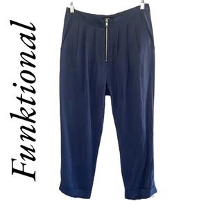 Funktional Women’s Navy Blue 100% Tencel High Rise Trousers Size 6